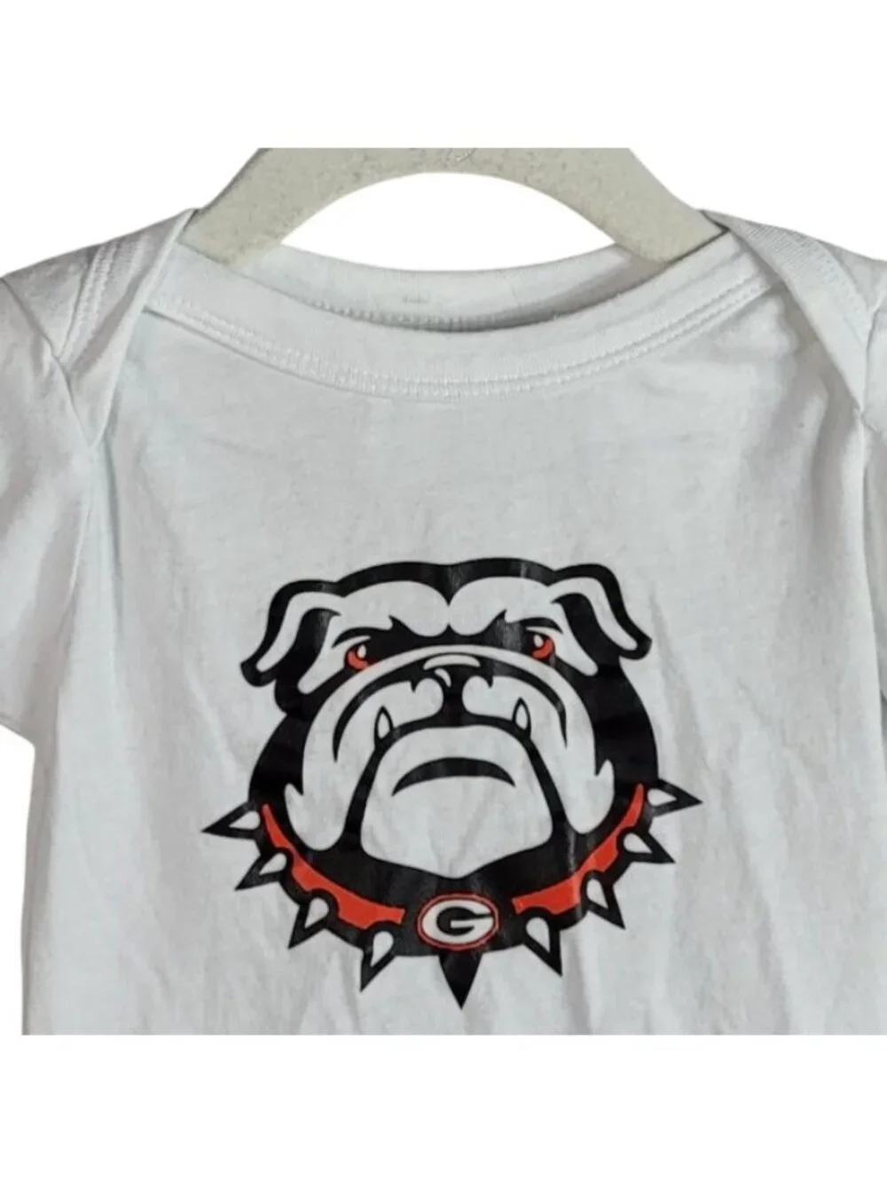 Bella+Canvas Kids Georgia Bulldog Bodysuit White 12-18M Jersey Snaps 100% Cotton